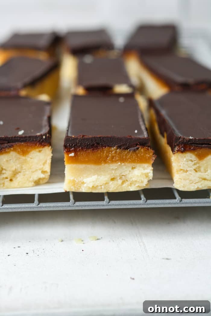 Rows of paleo Twix bars.