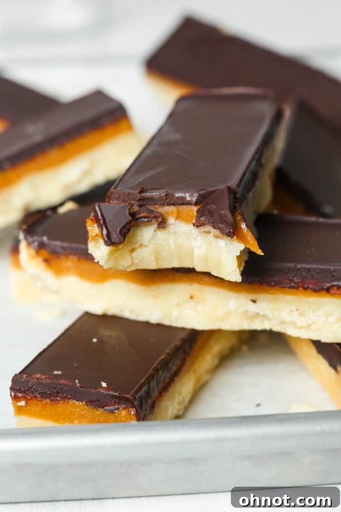 Bite of healthy Twix bars.
