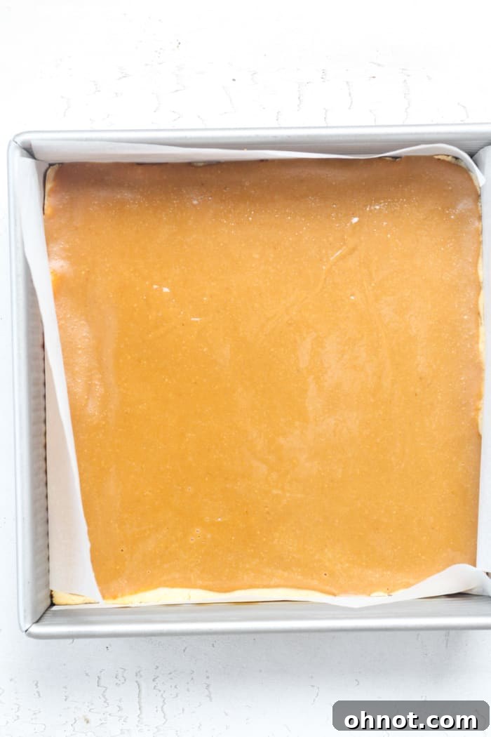 Pan with frozen caramel.