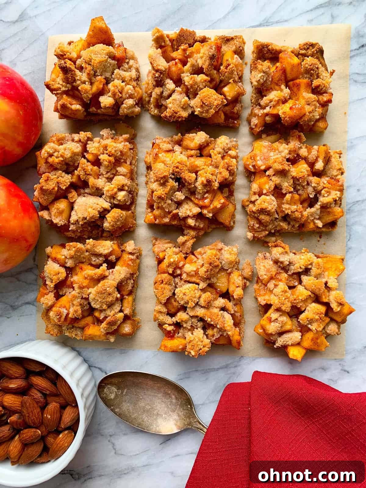 Delicious Grain-Free Apple Pie Bars ready to be served