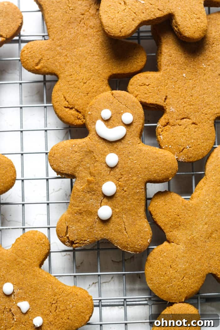 A stack of baked vegan ginger cookies, showcasing their perfect texture.