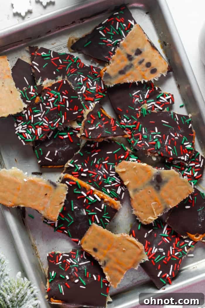 Close-up of caramel pretzel bars arranged on a white background.