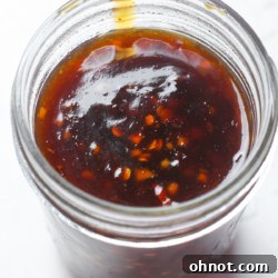 Homemade Korean BBQ sauce in a glass jar.