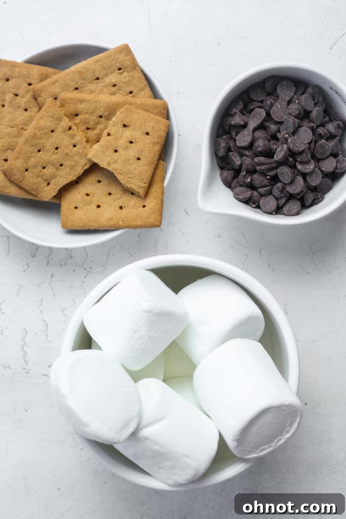 Graham crackers and marshmallows.