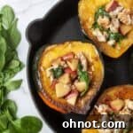 Paleo stuffed acorn squash with apples and sausage