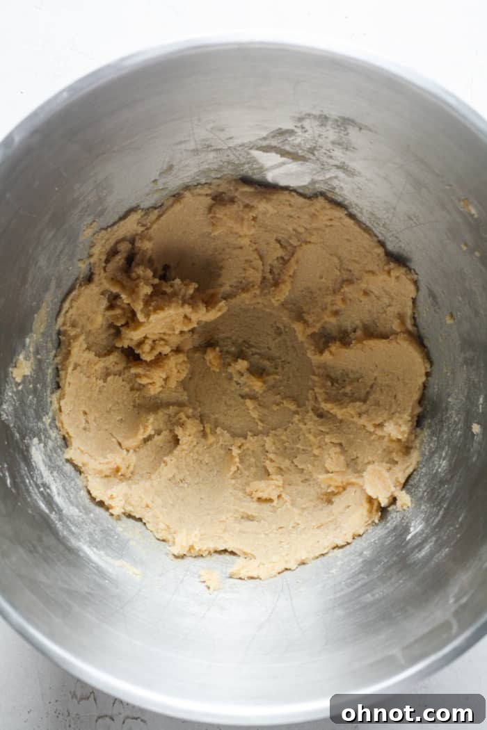 Creamed unsalted butter and sugar mixture.