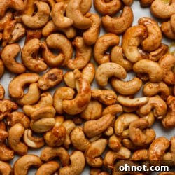 Honey roasted cashews in a bowl.