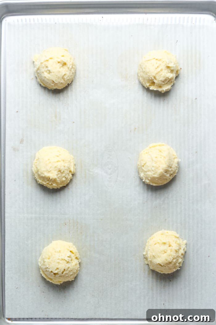 Balls of cream cheese dough.