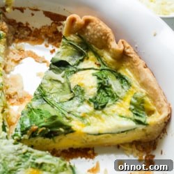 Quiche Florentine with a golden crust and creamy filling.