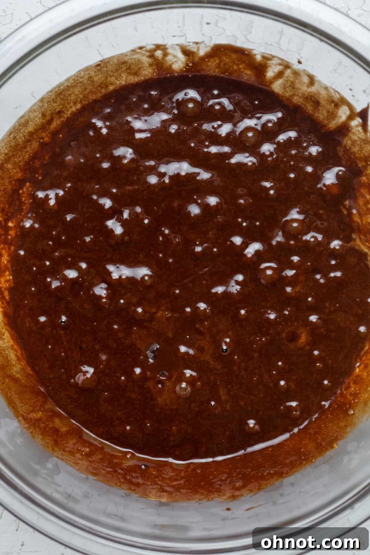 Smooth and rich healthy brownie batter.