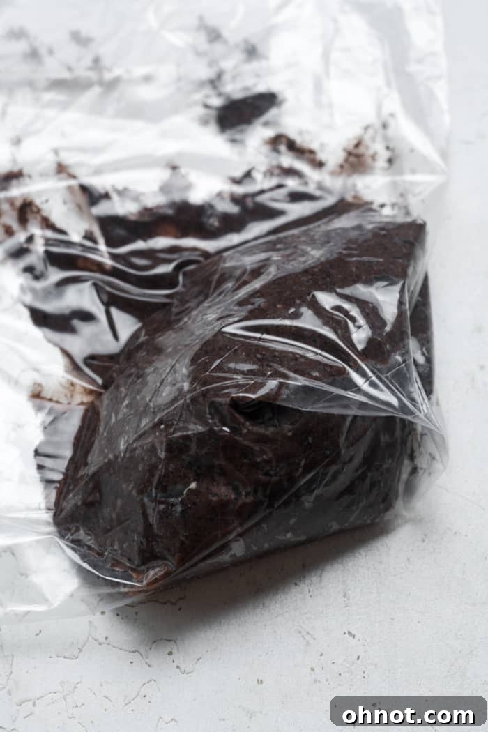 Donut batter neatly contained within a Ziplock bag, ready for piping.