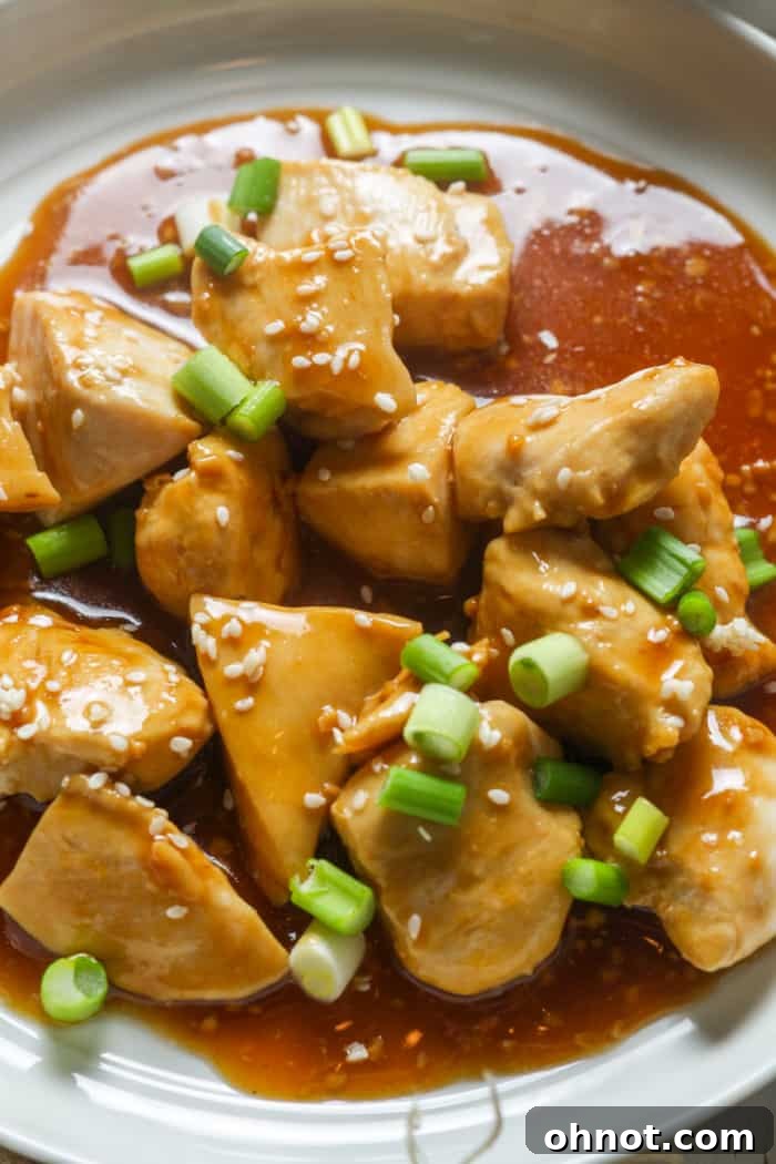 Chinese chicken with garlic sauce.