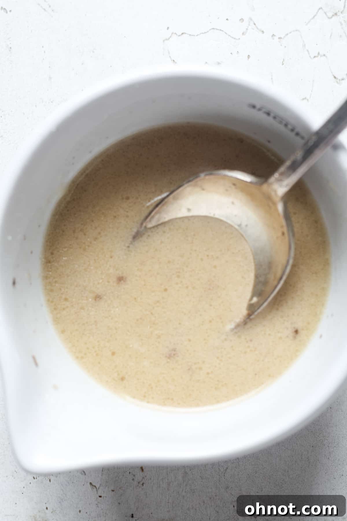 Tapioca flour mixed into a slurry.