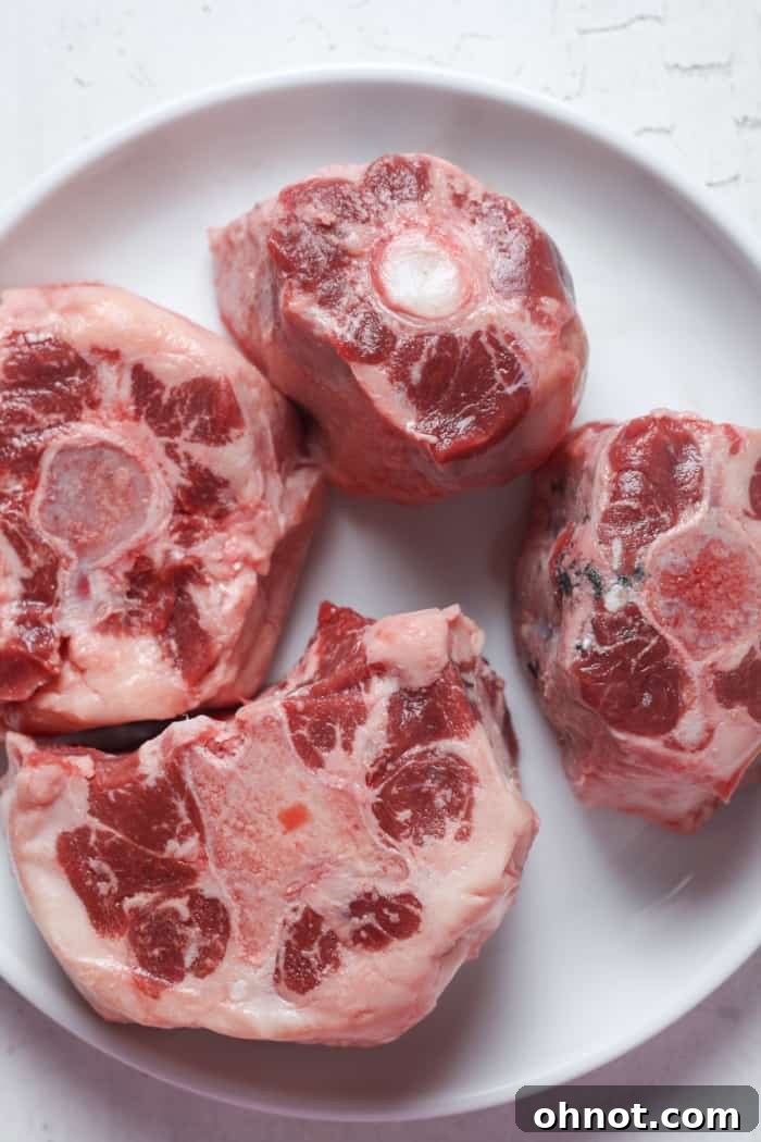 Raw beef oxtails ready for cooking.