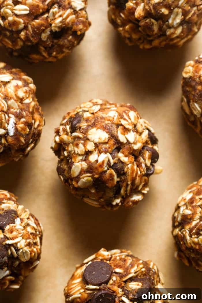A fresh batch of peanut butter oat bites, artfully arranged and ready for serving or storage.