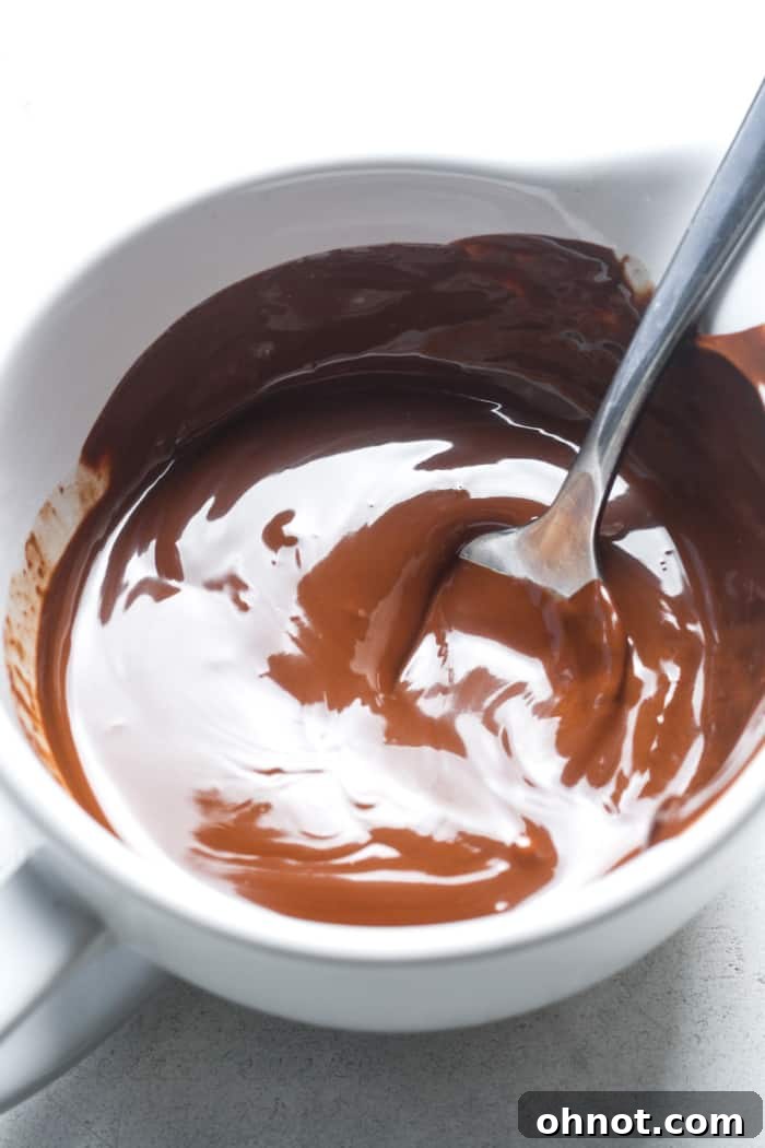 Creamy melted chocolate mixture in a bowl.
