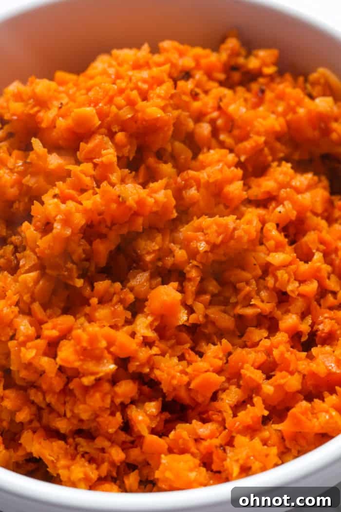 Riced sweet potato.