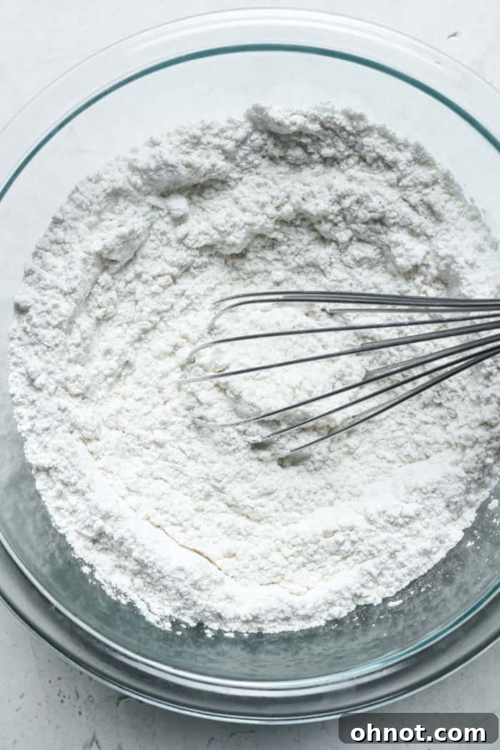 Pancake dry ingredients in a bowl.