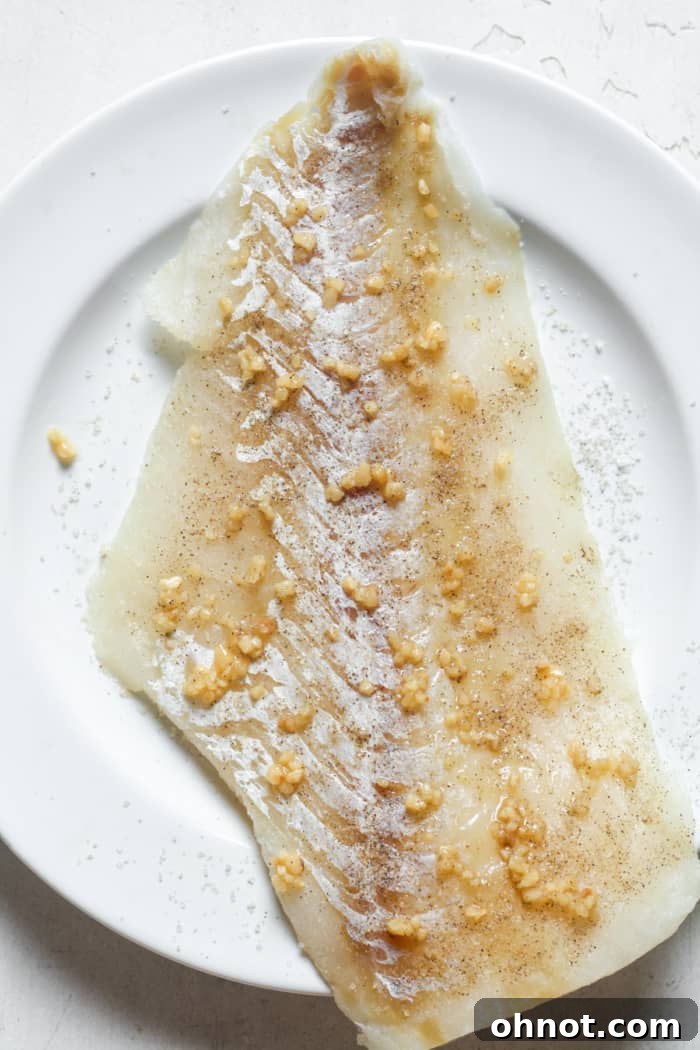 Seasoned cod fillet.