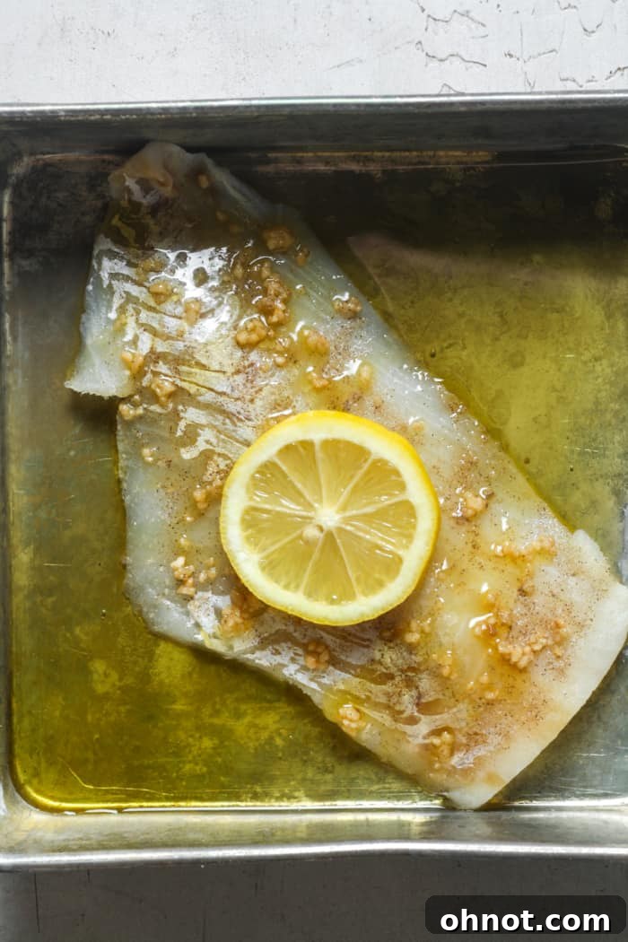 Seafood in pan with butter.