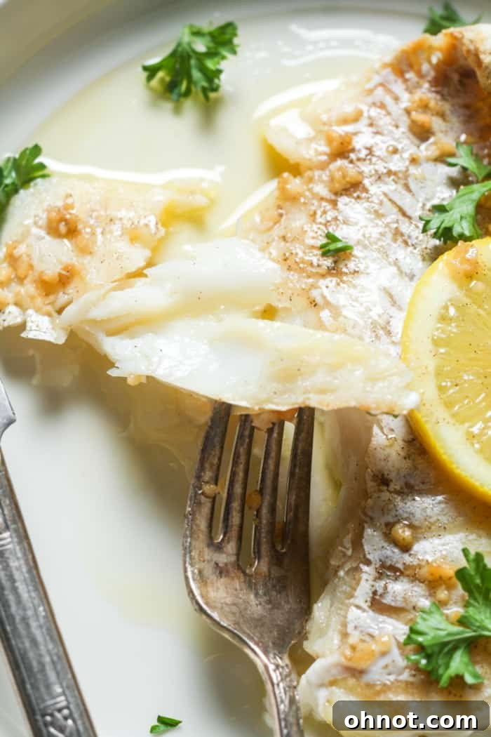 Flaky cod fish.
