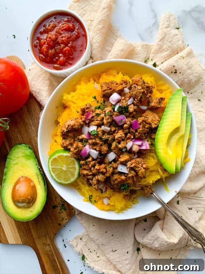 Flavorful Whole30 Taco Stuffed Spaghetti Squash
