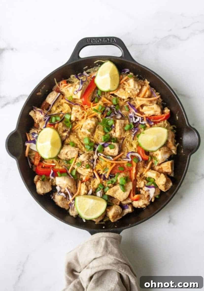 Whole30 Chicken Pad Thai with spaghetti squash