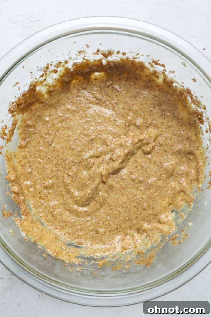 Close-up of gooey Paleo cookie dough.