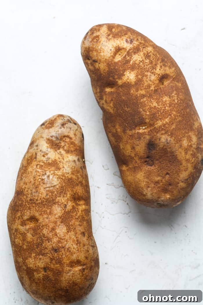 Russet potatoes.