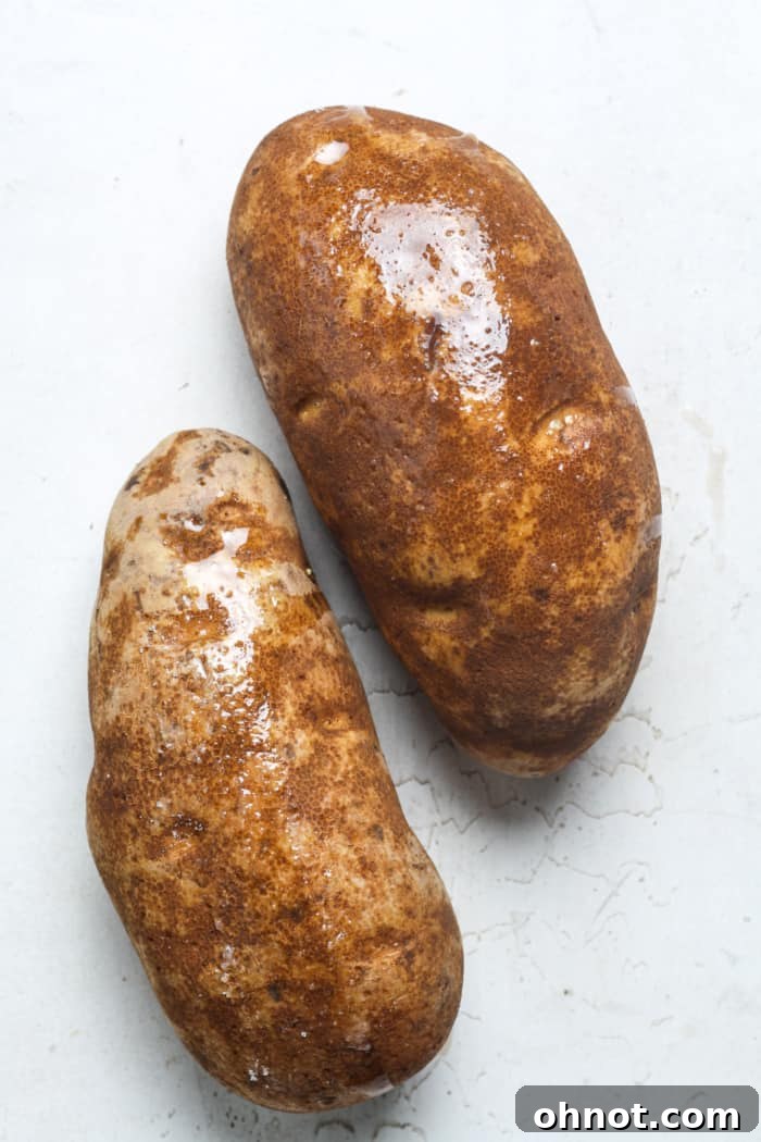 Washed potatoes.