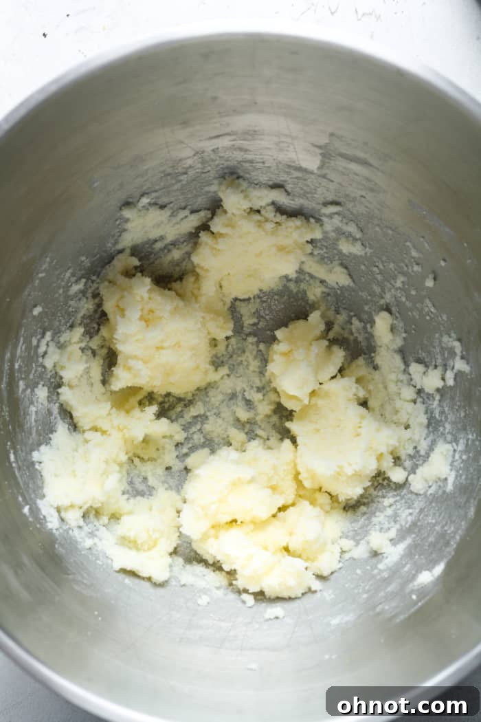 Bowl with butter and sugar creamed together.