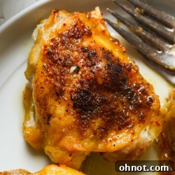 Baked chicken thighs.