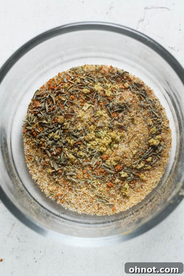 Seasonings in a glass bowl.