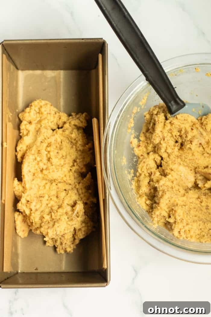 Bread pan with dough.