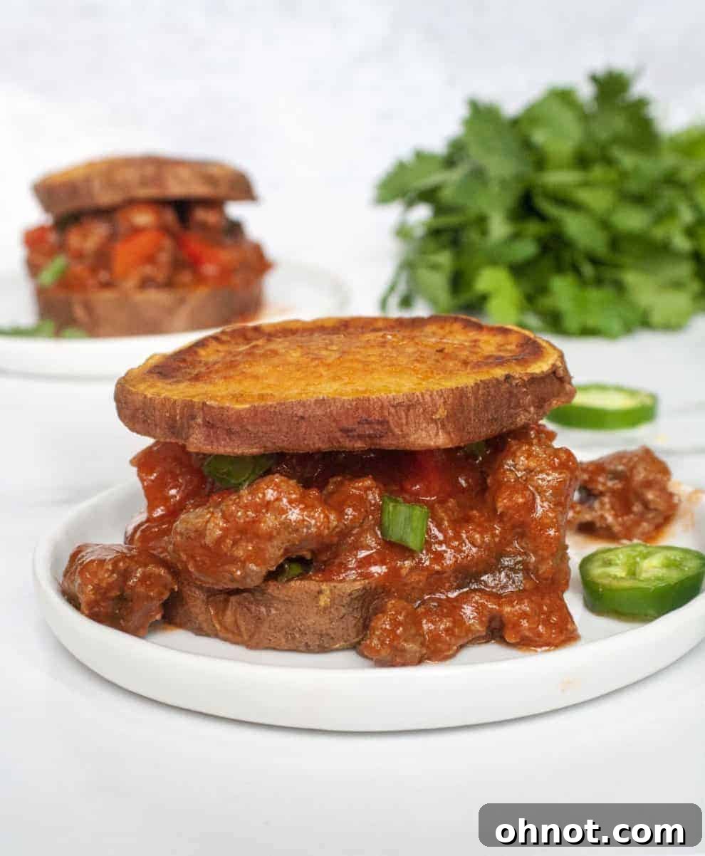 Sweet Potato Sloppy Joe Sliders on a plate