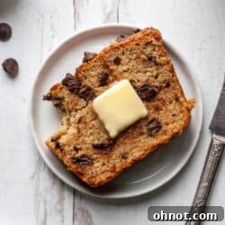 Paleo banana bread with butter