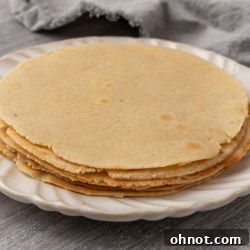 Almond flour tortillas ready to be served, perfect for any meal.