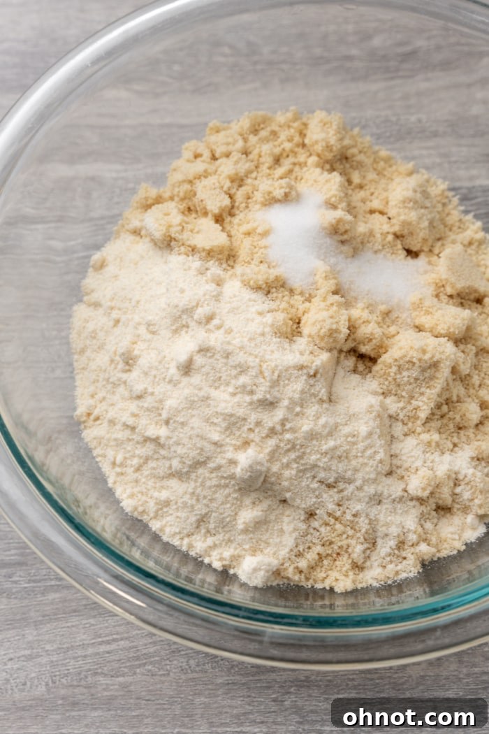 Grain-free flour mixture in a bowl, perfectly blended and ready for the next step.