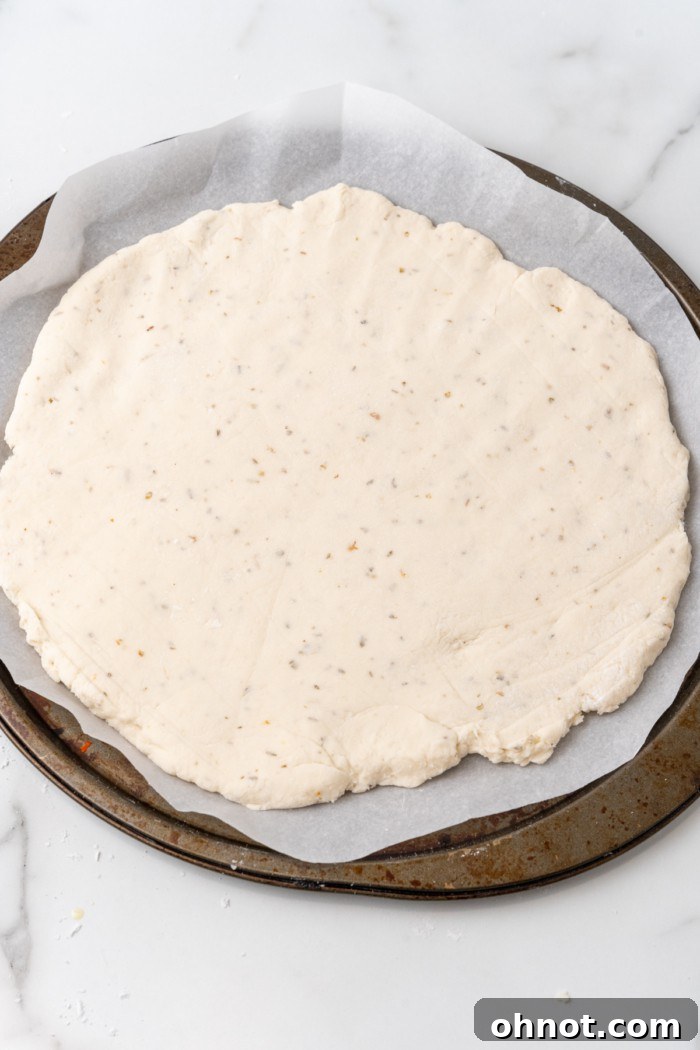 Unbaked pizza crust.