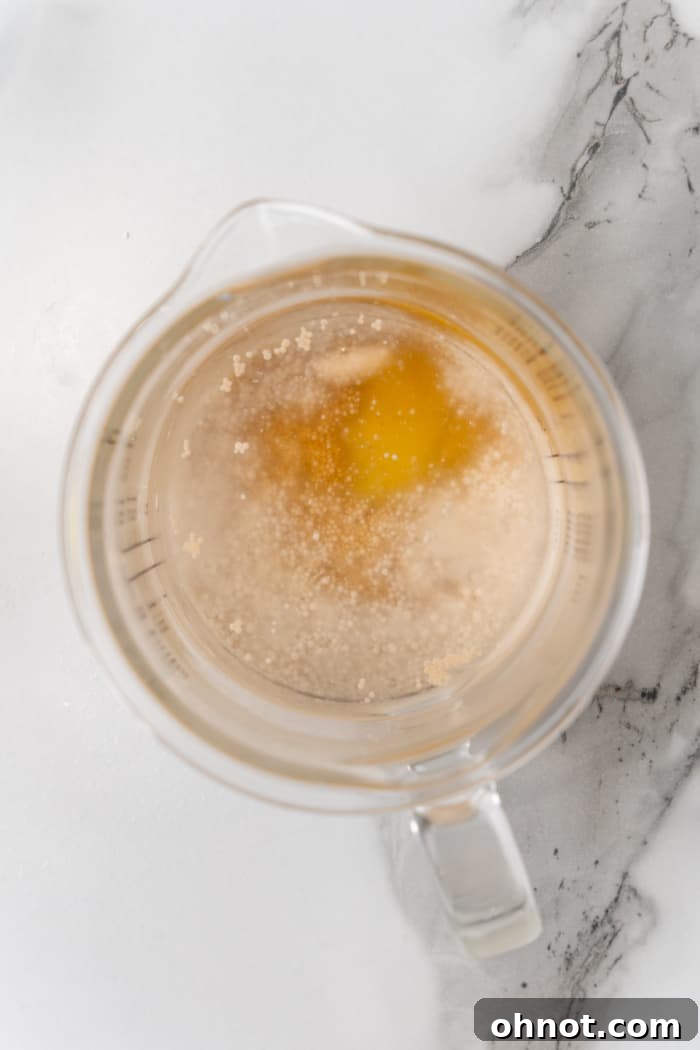 Yeast in water.