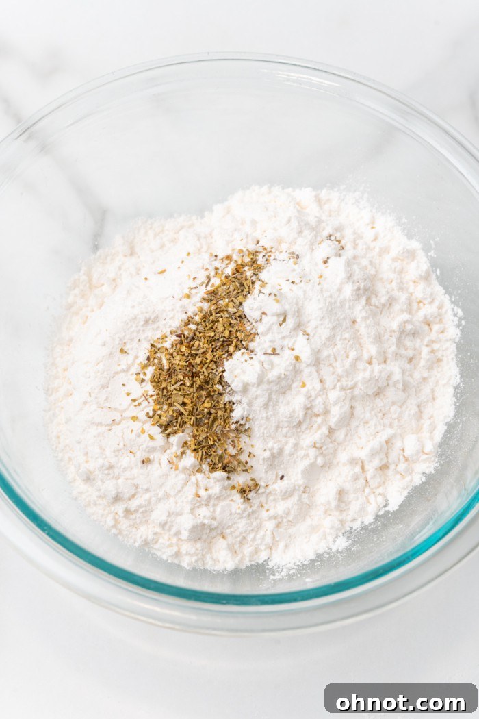 Gluten free flour and seasonings.