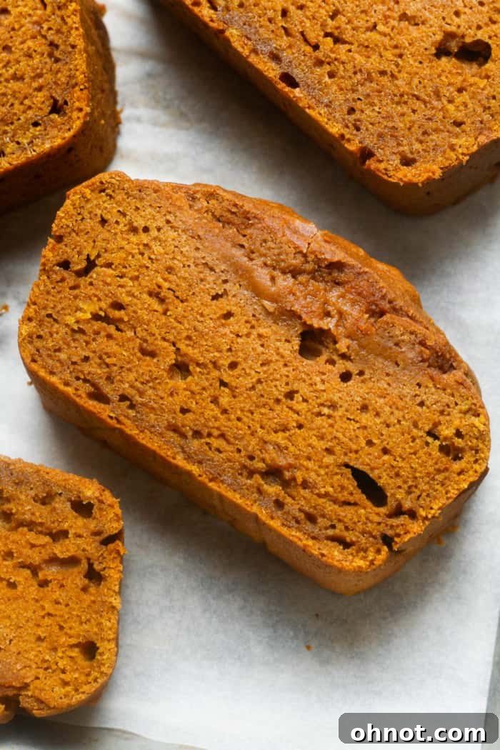Healthy pumpkin bread.