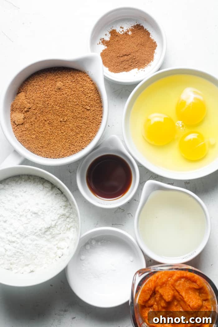 Ingredients for healthy pumpkin bread.
