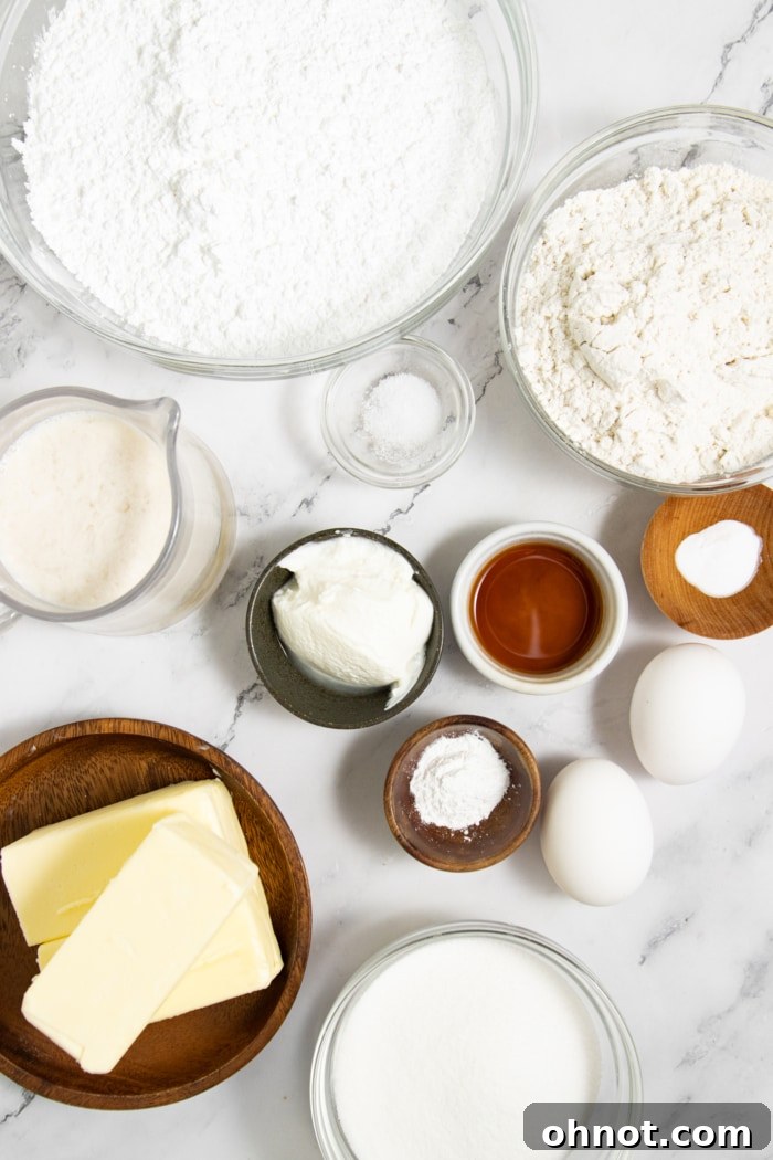 Assortment of fresh ingredients for baking gluten-free cupcakes.