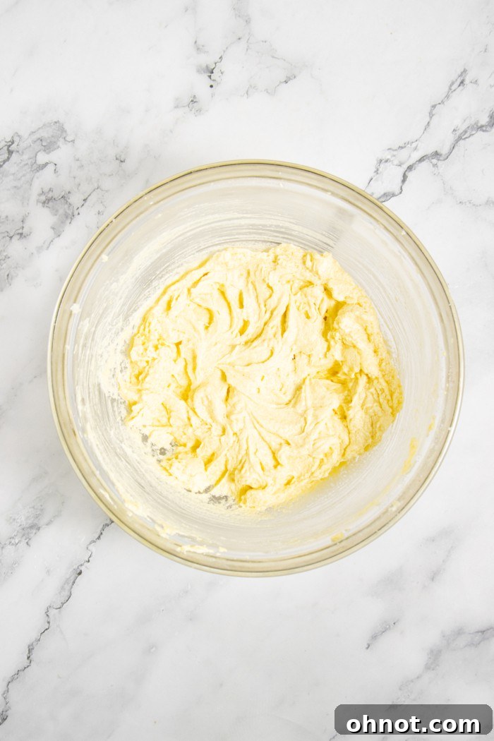 Creamed butter and sugar in a large bowl.