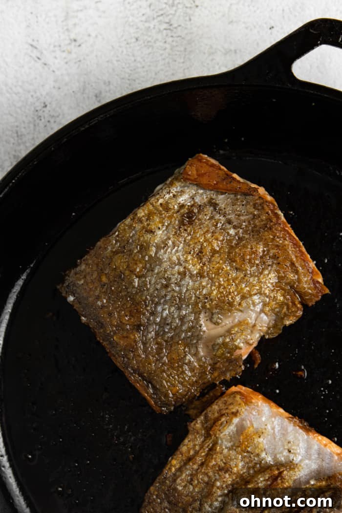 Crispy salmon skin.