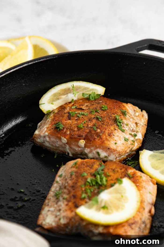 Lemon salmon fillets.