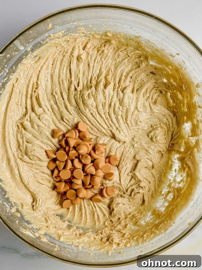 Cookie dough with butterscotch chips folded in.