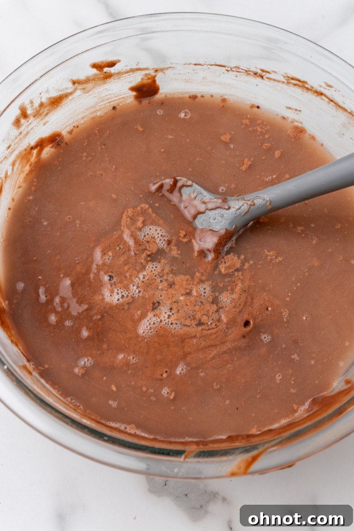 Watery cake batter.