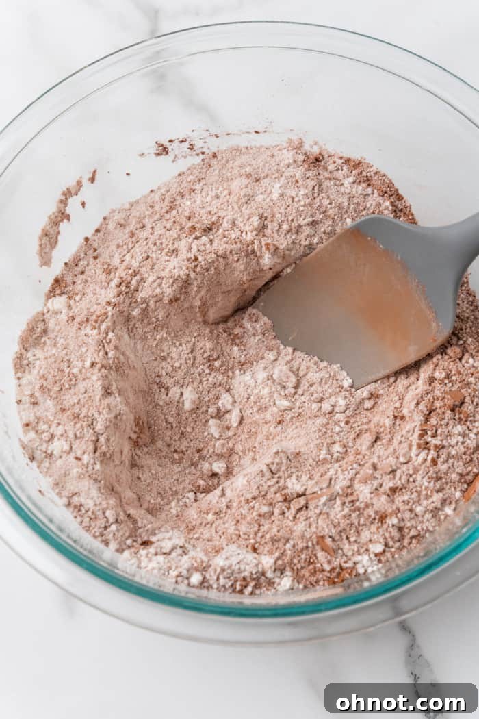 Mixed cocoa and sugar in bowl.